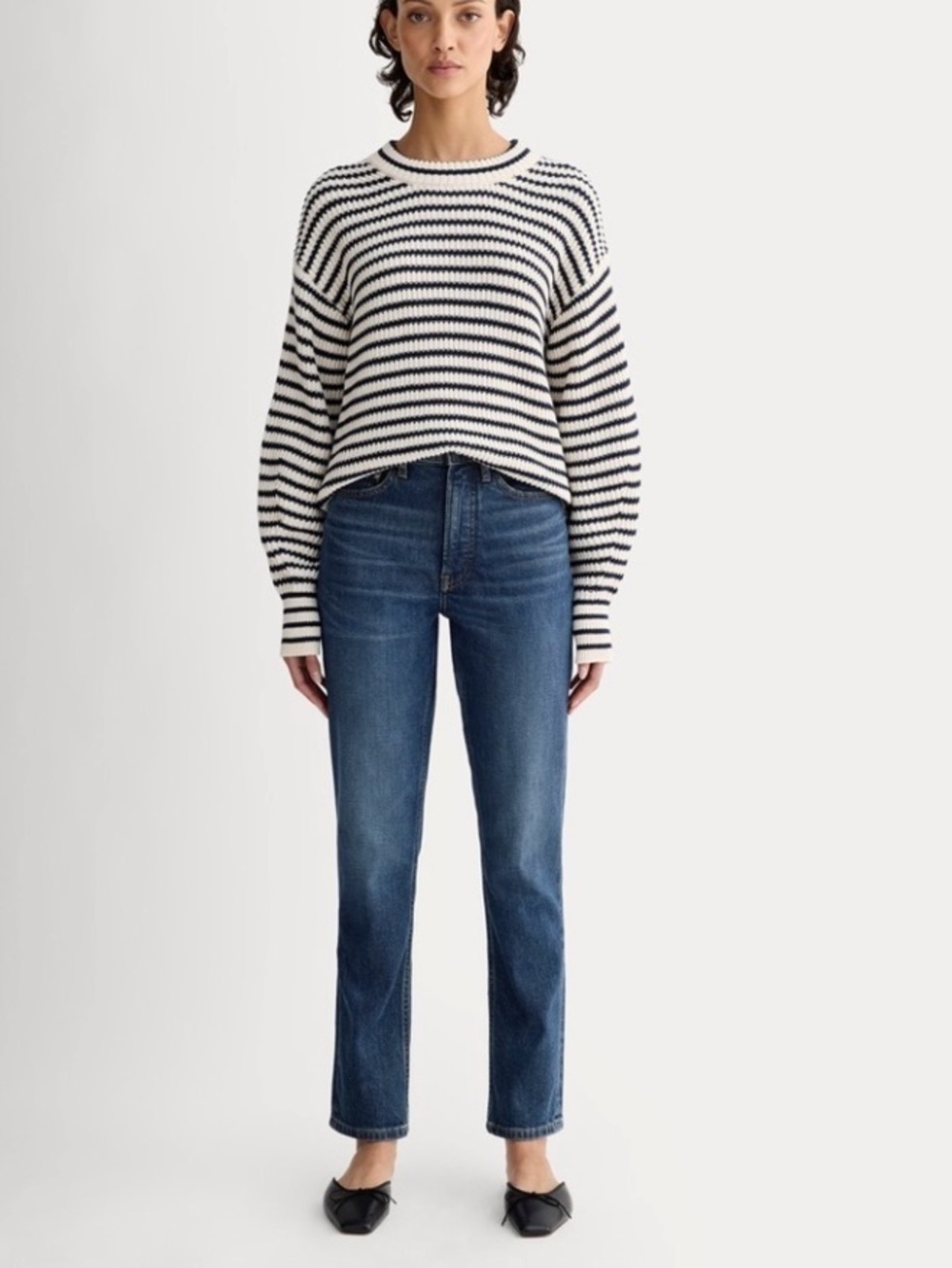 EVERLANE Women's Original Cheeky Jeans Straight Leg Medium Indigo Size 28